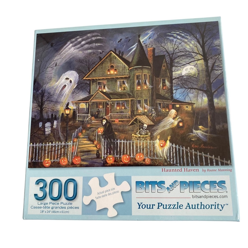 Bits And Pieces Haunted Haven Large Format 300 Pieces Puzzle Box Damage New
